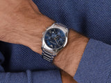 Emporio Armani Chronograph Quartz Blue Dial Silver Steel Strap Watch For Men - AR11082