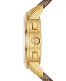 Tory Burch The Tory Chronograph White Dial Maroon Jacquard Strap Watch for Women - TBW1050