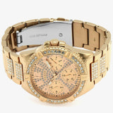 Guess Frontier Diamonds Rose Gold Dial Rose Gold Steel Strap Watch For Women - W1156L3