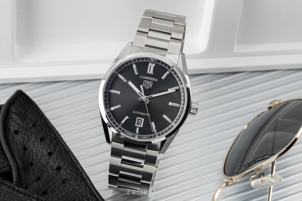 Tag Heuer Carrera Date Black Dial Silver Steel Strap Watch for Men - WBN2110.BA0639