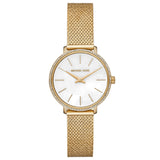 Michael Kors Pyper Quartz Mother of Pearl White Dial Gold Mesh Bracelet Watch For Women - MK4619