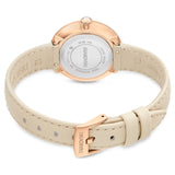 Swarovski Certa Crystals Silver Dial Beige Leather Strap Watch for Women - 5672968