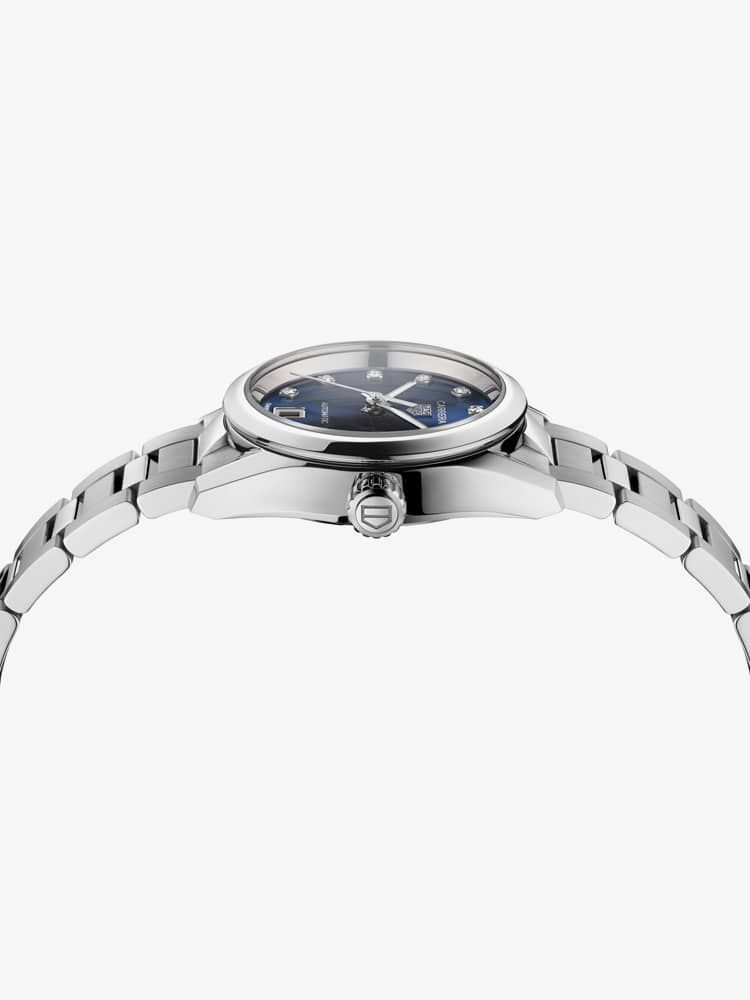 Tag Heuer Carrera Diamonds Blue Dial Silver Steel Strap Watch for Women - WBN2413.BA0621