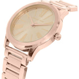 Michael Kors Hartman Rose Gold Dial Rose Gold Steel Strap Watch For Women - MK3491