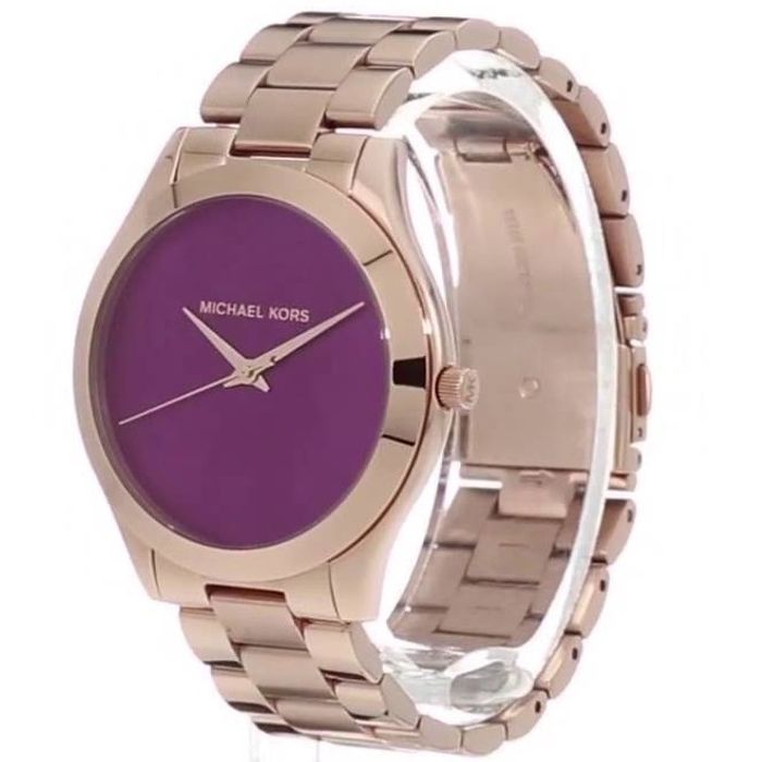 Michael Kors Runway Pink Dial Rose Gold Steel Strap Watch for Women - MK3550