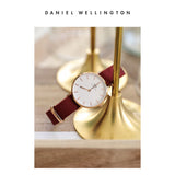 Daniel Wellington Roselyn 3A Petite White Dial Red NATO Strap Watch For Women - DW00100293