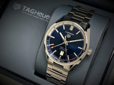 Tag Heuer Carrera Twin Time Blue Dial Silver Steel Strap Watch for Men - WBN201A.BA0640