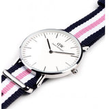 Daniel Wellington Classic Southampton White Dial Three Tone Nylon Strap Watch For Women - DW00100050