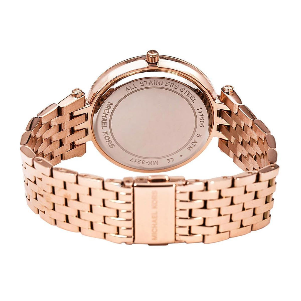 Mhichael Kors Darci Black Dial Rose Gold Steel Strap Watch for Women - MK3402