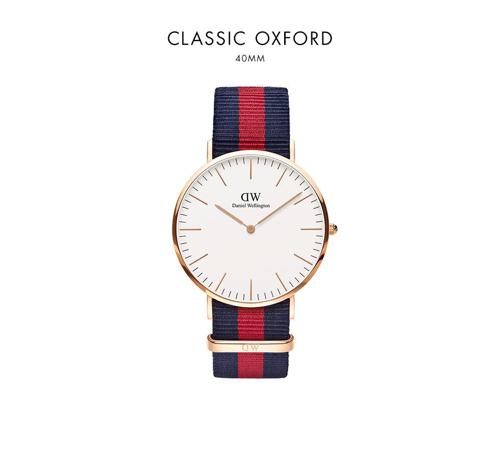 Daniel Wellington Classic Oxford White Dial Two Tone NATO Strap Watch For Men - DW00100001