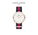 Daniel Wellington Classic Oxford White Dial Two Tone NATO Strap Watch For Men - DW00100001