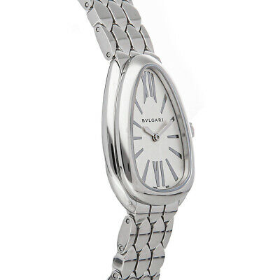 Bvlgari Serpenti Seduttori Quartz White Dial Silver Steel Strap Watch for Women - SERPENTI103141