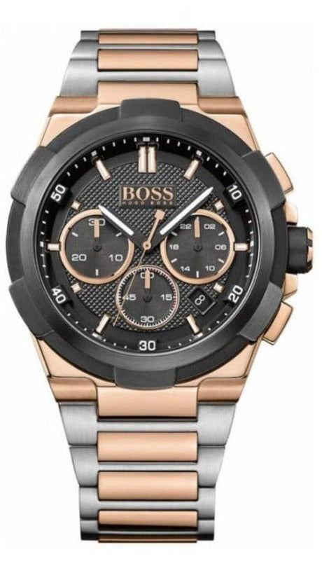 Hugo Boss Supernova Chronograph Black Dial Two Tone Steel Strap Watch