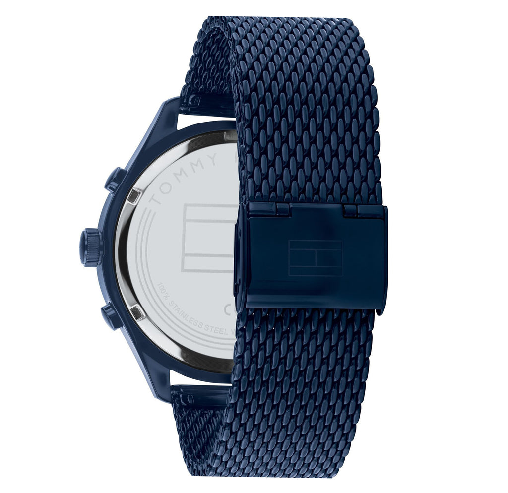 Tommy Hilfiger Gavin Chronograph Blue Dial Blue Mesh Bracelet Watch for Men - 1791471