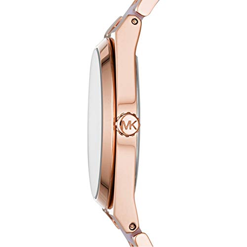 Michael Kors Channing Quartz Mother of Pearl Pink Dial Two Tone Steel Strap Watch For Women - MK6652