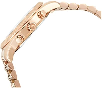 Michael Kors Lexington Chronograph White Dial Rose Gold Steel Strap Watch For Women - MK8313