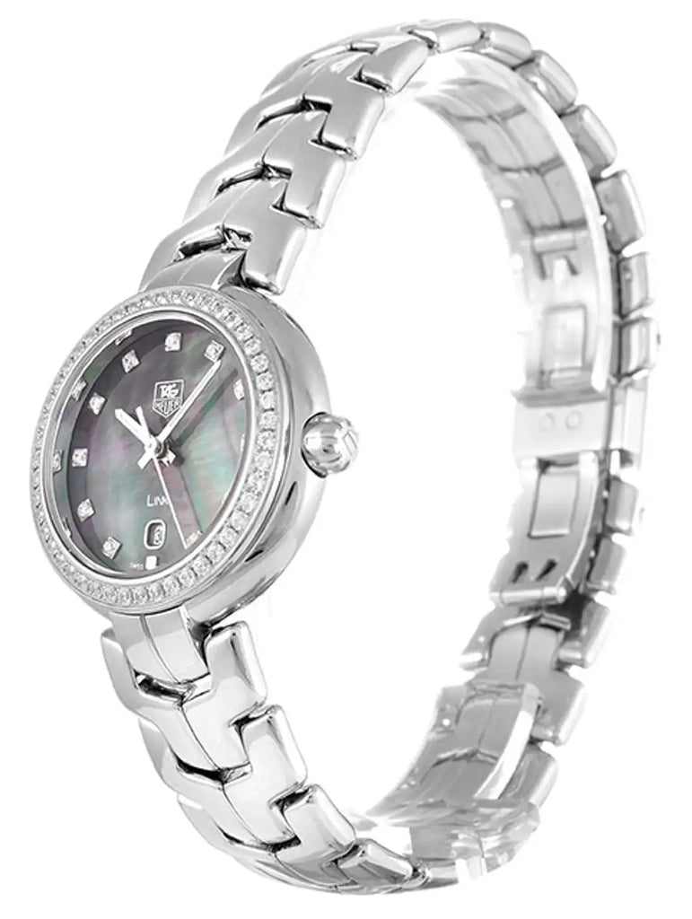 Tag Heuer Link Trilogy Cameron Diaz Diamonds Mother of Pearl Dial Silver Steel Strap Watch for Women - WAT1419.BA0954