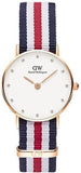 Daniel Wellington Classic Petite Silver Dial Three Tone Nylon Strap Watch for Women - DW00100255