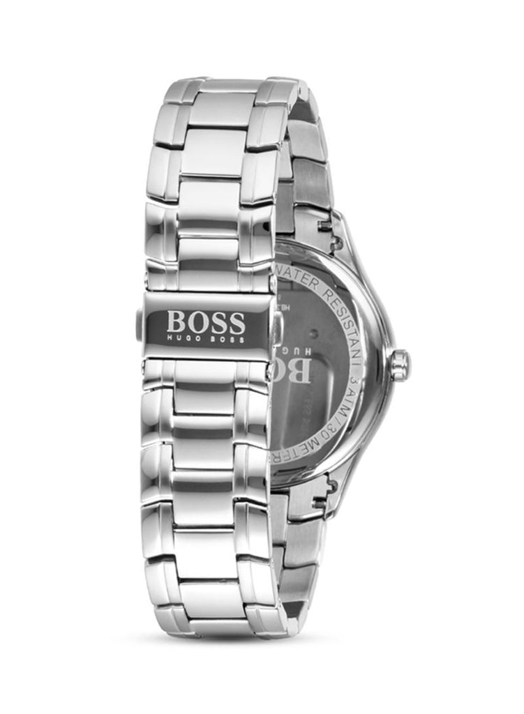 Hugo Boss Governer Black Dial Silver Steel Strap Watch for Men - 1513488