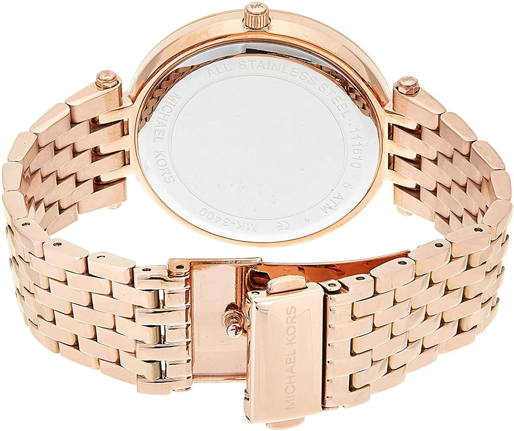 Michael Kors Darci Purple Dial Rose Gold Steel Strap Watch for Women - MK3400