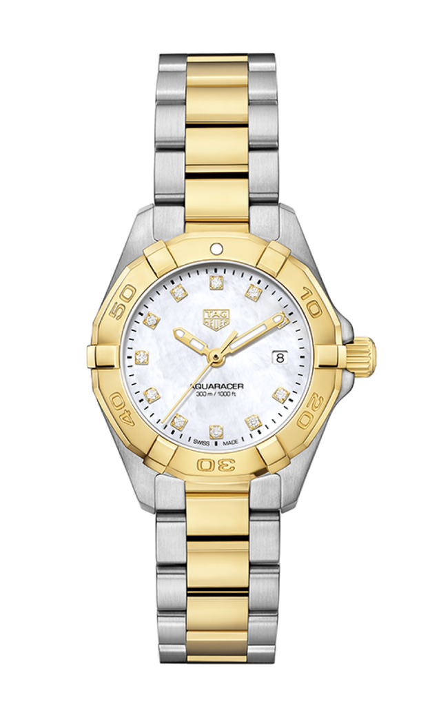 Tag Heuer Aquaracer Mother of Pearl Dial Two Tone Steel Strap Watch for Men - WBD1420.BB0321