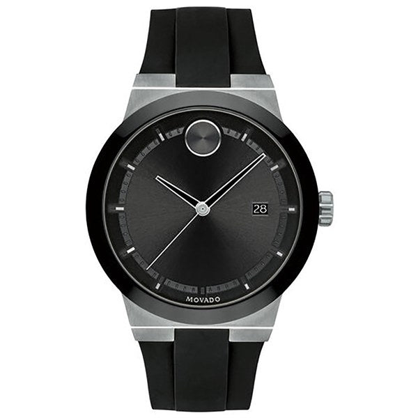 Movado Bold Fusion Black Dial Black Silicone Strap Watch for Men - 3600624
