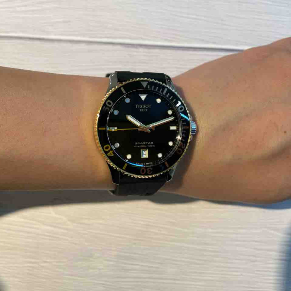 Tissot Seastar 1000 Black Dial Black Rubber Strap Watch For Men - T120.410.27.051.00