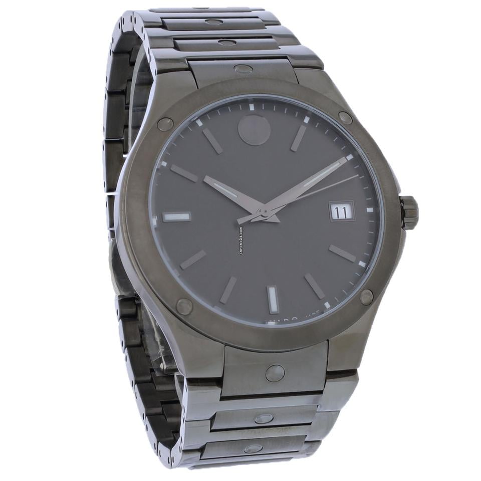 Movado Bold Verso Black Dial Black Steel Strap Watch for Men - 3600863