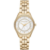 Michael Kors Lauryn Mother of Pearl White Dial Gold Steel Strap Watch for Women - MK3899