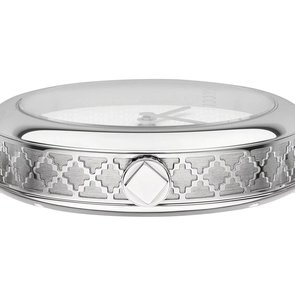 Gucci Diamantissima Quartz White Dial Silver Steel Strap Watch For Women - YA141402