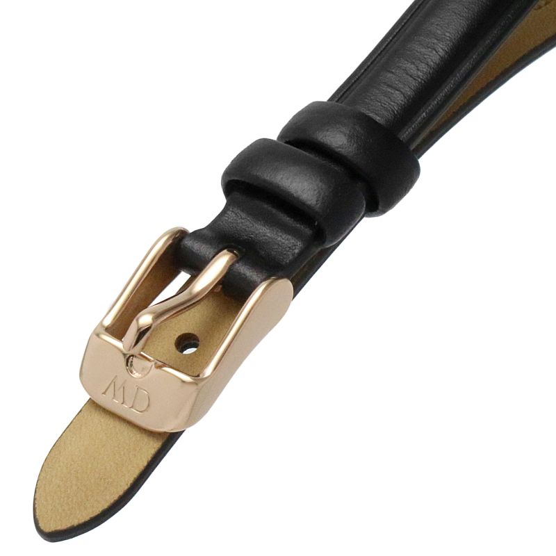 Daniel Wellington Quadro Sheffield Black Dial Black Leather Strap Watch For Women - DW00100435