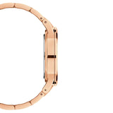 Daniel Wellington Iconic Link Black Dial Rose Gold Steel Strap Watch For Men - DW00100344