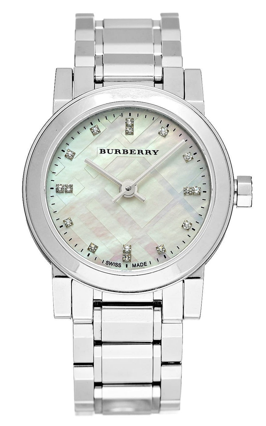 Burberry Silver Stainless Steel Watch with White Dial and Crystal Markers Burberry Man Watch BU9350 50M/165 FEET SWISS MADE CRYSTEL  main image 2