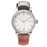 Burberry Utilitarian White Dial Multicolor Leather Strap Watch for Women - BU7824