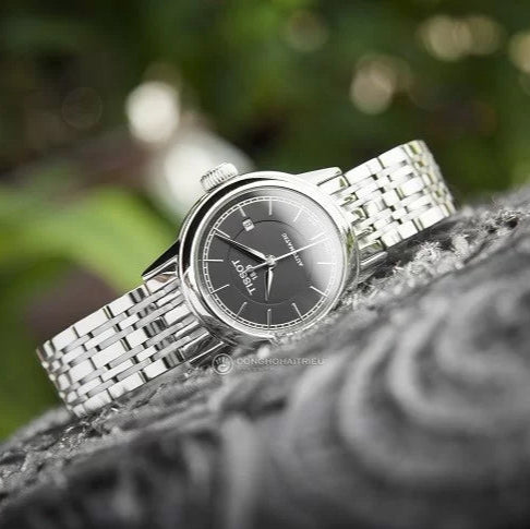 Tissot Carson Automatic Black Dial Silver Steel Strap Watch For Women - T085.207.11.051.00