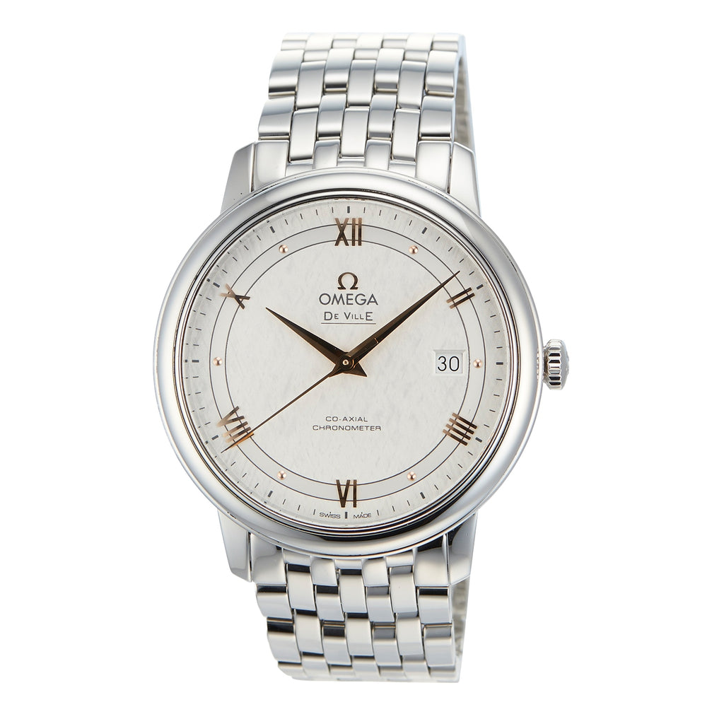 Omega De Ville Prestige Co Axial Silver Dial Silver Steel Strap Watch for Men - 424.10.40.20.02.004
