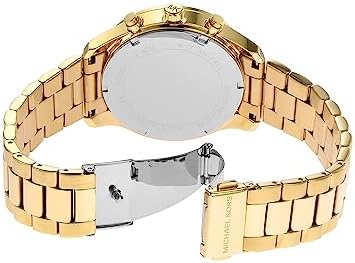 Michael Kors Berkley Chronograph Gold Dial Gold Steel Strap Watch For Women - MK7411