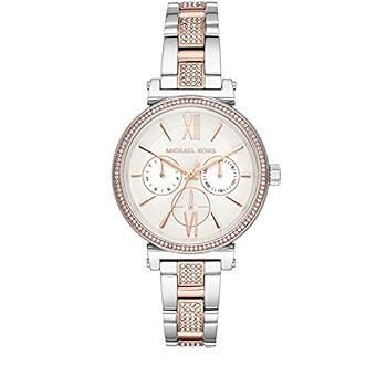 Michael Kors Sofie Chronograph White Dial Two Tone Steel Strap Watch For Women - MK4353
