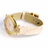 Versace Olympo Quartz White Dial Beige Leather Strap Watch for Women - VAN050016