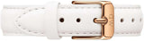 Daniel Wellington Petite Bondi White Dial White Leather Strap Watch for Women - DW00100189