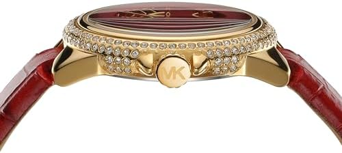 Michael Kors Camille Three-Hand Red Dial Red Leather Strap Watch for Women - MK4750