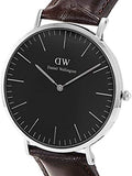Daniel Wellington Classic York Black Dial Brown Leather Strap Watch For Men - DW00100134
