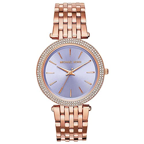 Michael Kors Darci Purple Dial Rose Gold Steel Strap Watch for Women - MK3400