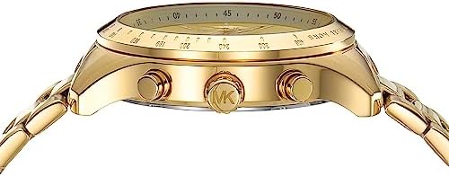 Michael Kors Berkley Chronograph Gold Dial Gold Steel Strap Watch For Women - MK7411