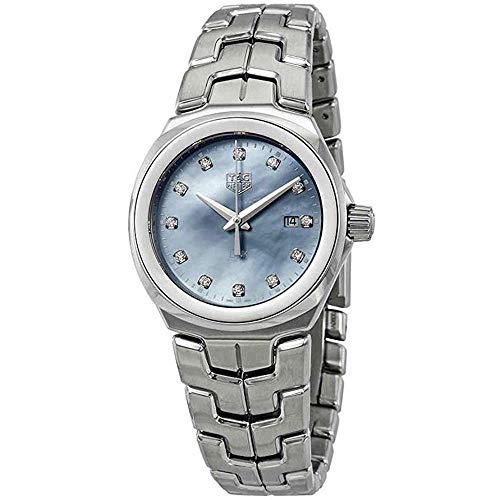 Tag Heuer Link Quartz Diamonds Blue Mother of Pearl Dial Silver Steel Strap Watch for Women - WBC1313.BA0600