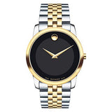 Movado Museum Classic Black Dial Two Tone Steel Strap Watch For Men - 606899