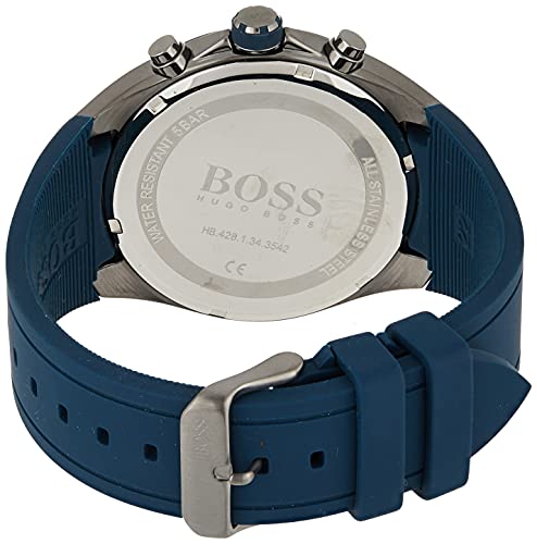 Hugo Boss Distinct Blue Dial Blue Rubber Strap Watch for Men - 1513856