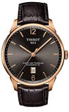 Tissot T Classic Chemin Des Tourelles Powermatic 80 Brown Dial Brown Leather Strap Watch for Men - T099.407.36.447.00