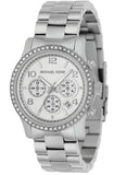 Michael Kors Brinkley Silver Dial with Diamonds Silver Steel Strap Watch for Women - MK5083
