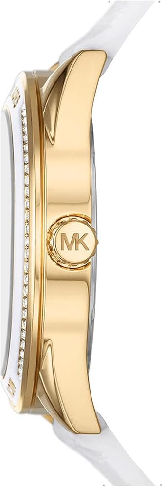 Michael Kors Jessa Quartz Gold Dial White Silicone Strap Watch For Women - MK7267